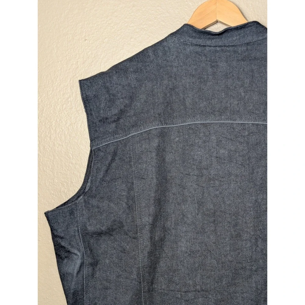 Street & Steel Motorcycle Vest Mens 2XL Black Biker Denim Riding Gear Pockets